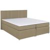Boxspringbett Malta mit Topper Beige , 180x200 cm - Chromfarben/Beige, Basics, Holzwerkstoff/Textil (180/200cm) - P & B