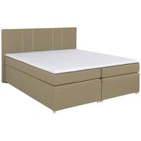 Boxspringbett Malta Mit Topper Beige , 180x200 Cm - Chromfarben/Beige, Basics, Holzwerkstoff/Textil (180/200cm) - P & B