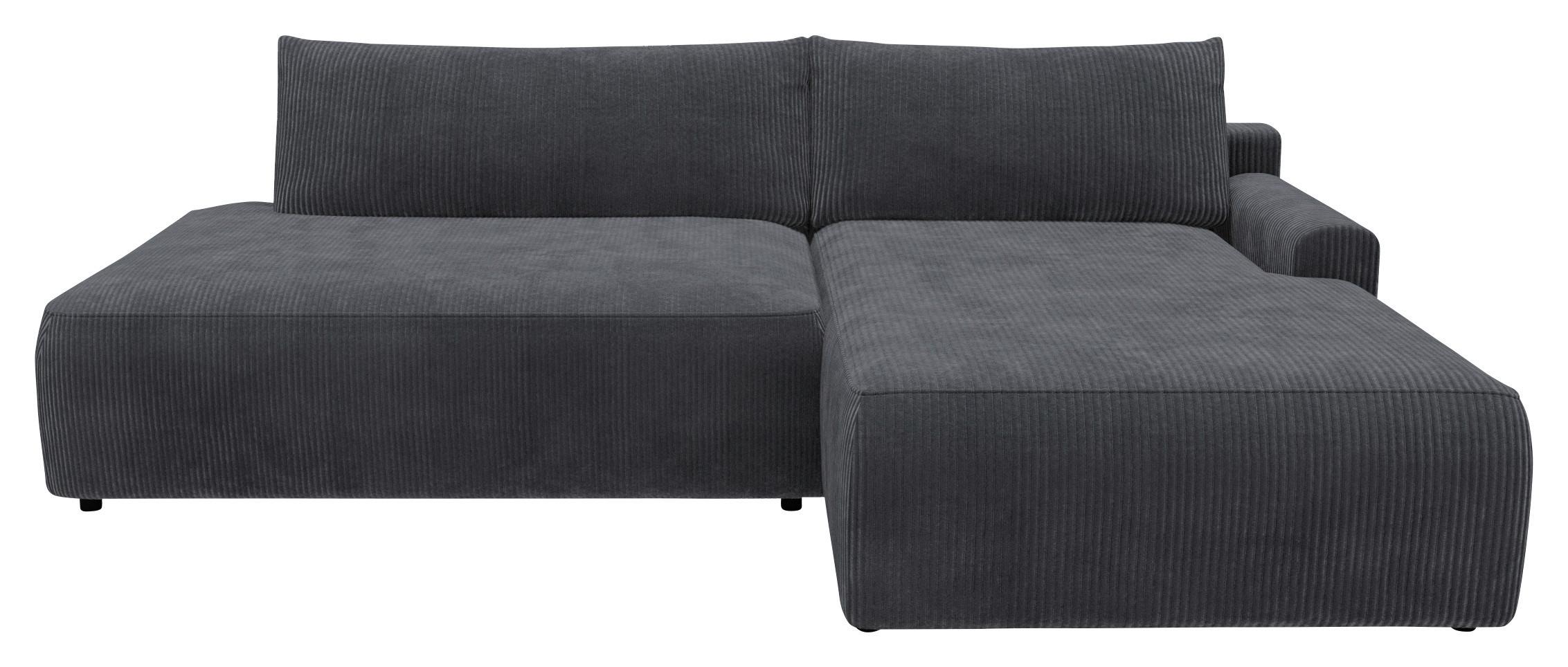 Eckschlafsofa Prag, Anthrazit S: 253x167 cm - Anthrazit/Schwarz, MODERN, Textil (253/167cm) - Trendmanufaktur