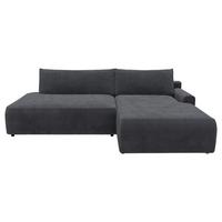 Eckschlafsofa Prag, Anthrazit S: 253x167 cm - Anthrazit/Schwarz, MODERN, Textil (253/167cm) - Trendmanufaktur