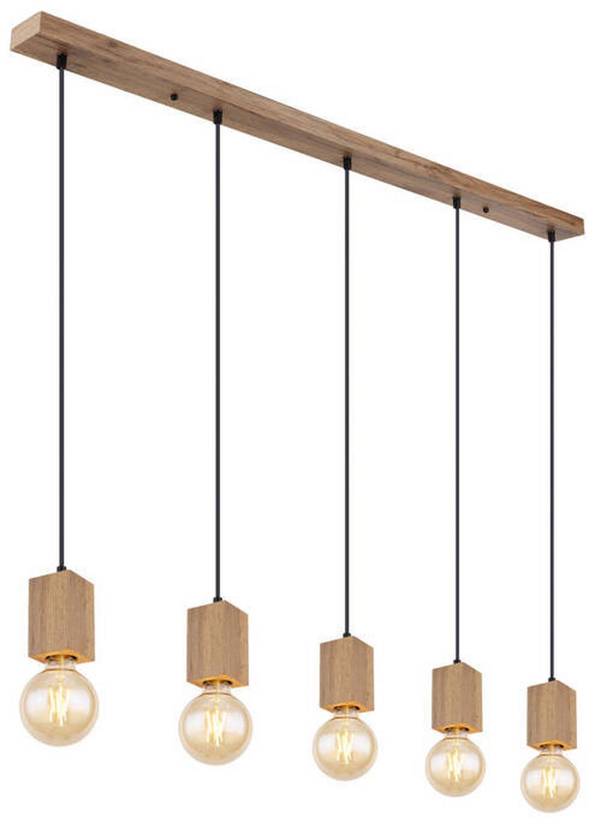 Hängeleuchte 15655-5h - Dunkelbraun/Schwarz, Basics, Holzwerkstoff/Kunststoff (115/6/120cm) - Globo