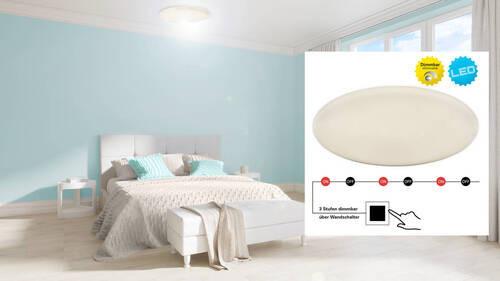 LED-Deckenleuchte Ravenna Ø 52 cm dimmbar Rund - Weiß, Basics, Kunststoff/Metall (52/9,5cm) - Näve
