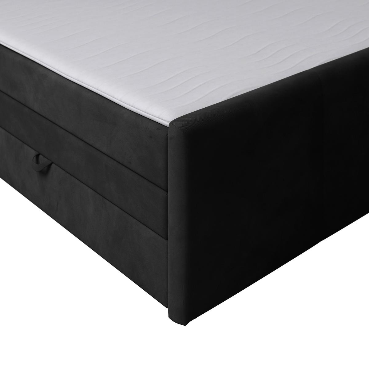 Boxspringbett mit Bettkasten Bologna 180x200 cm Schwarz - Schwarz, MODERN, Karton/Holzwerkstoff (180/200cm) - MID.YOU