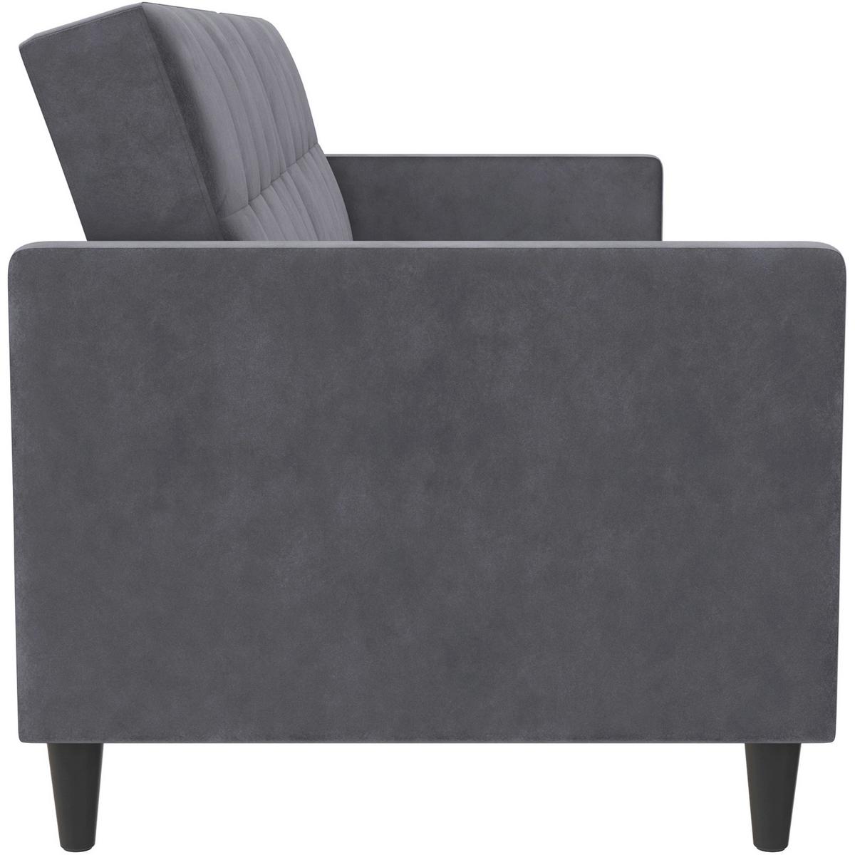 Schlafsofa Hannover Anthrazit, mit Schlaffunktion - Anthrazit/Schwarz, Basics, Textil (203/82/83cm) - Livetastic