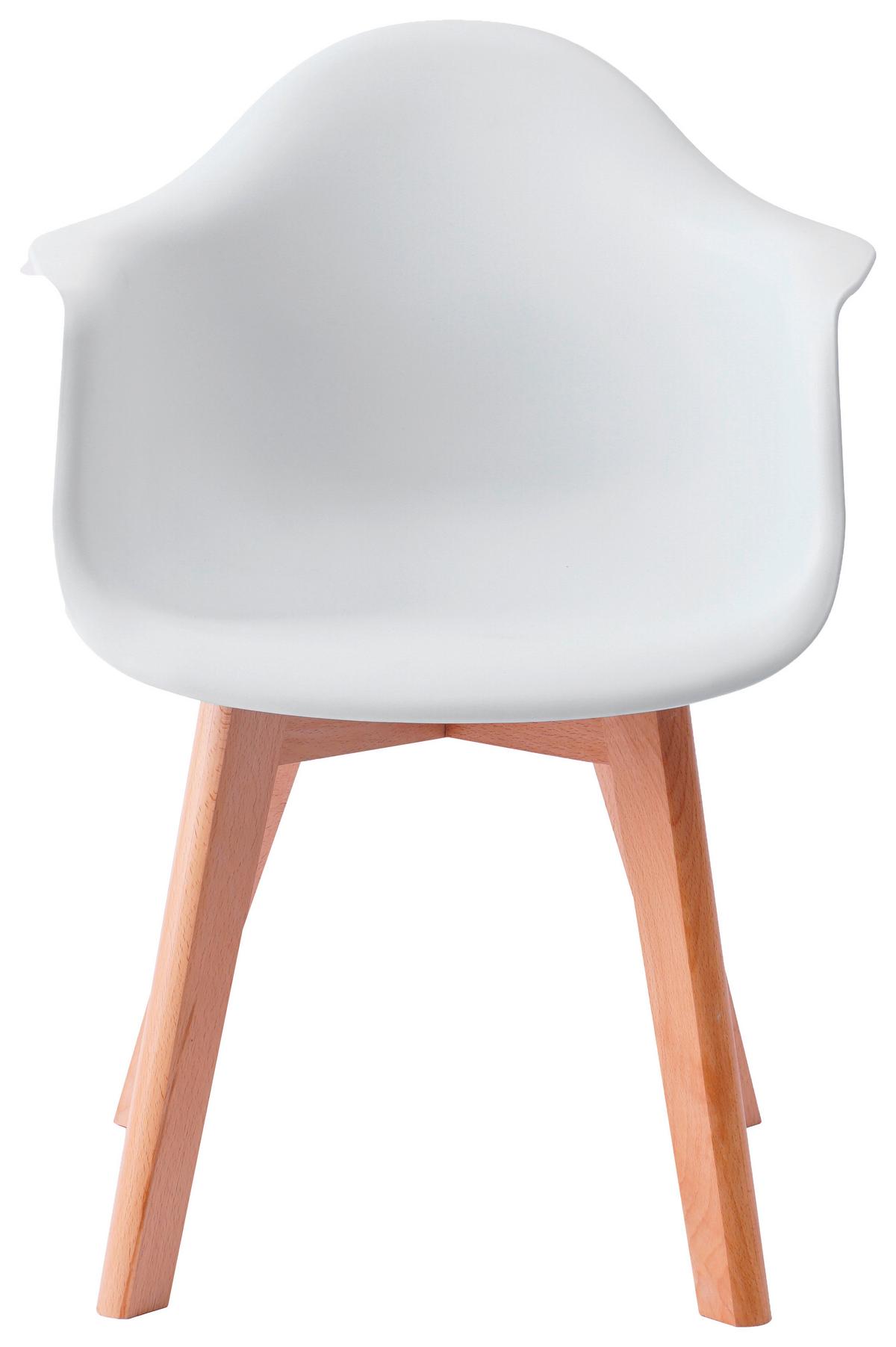 Kinderstuhl Bambino Echtholz Buchef./Weiß Sitzhöhe 32,5 cm - Buchefarben/Weiß, MODERN, Holz/Kunststoff (42/57,5/30cm) - Ondega