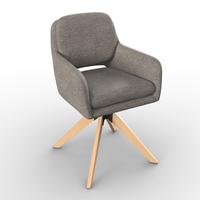 Židle s područkami Adrien, hnědá - přírodní barvy/hnědá, Moderní, kov/dřevo (64/59/92cm) - Bessagi Home