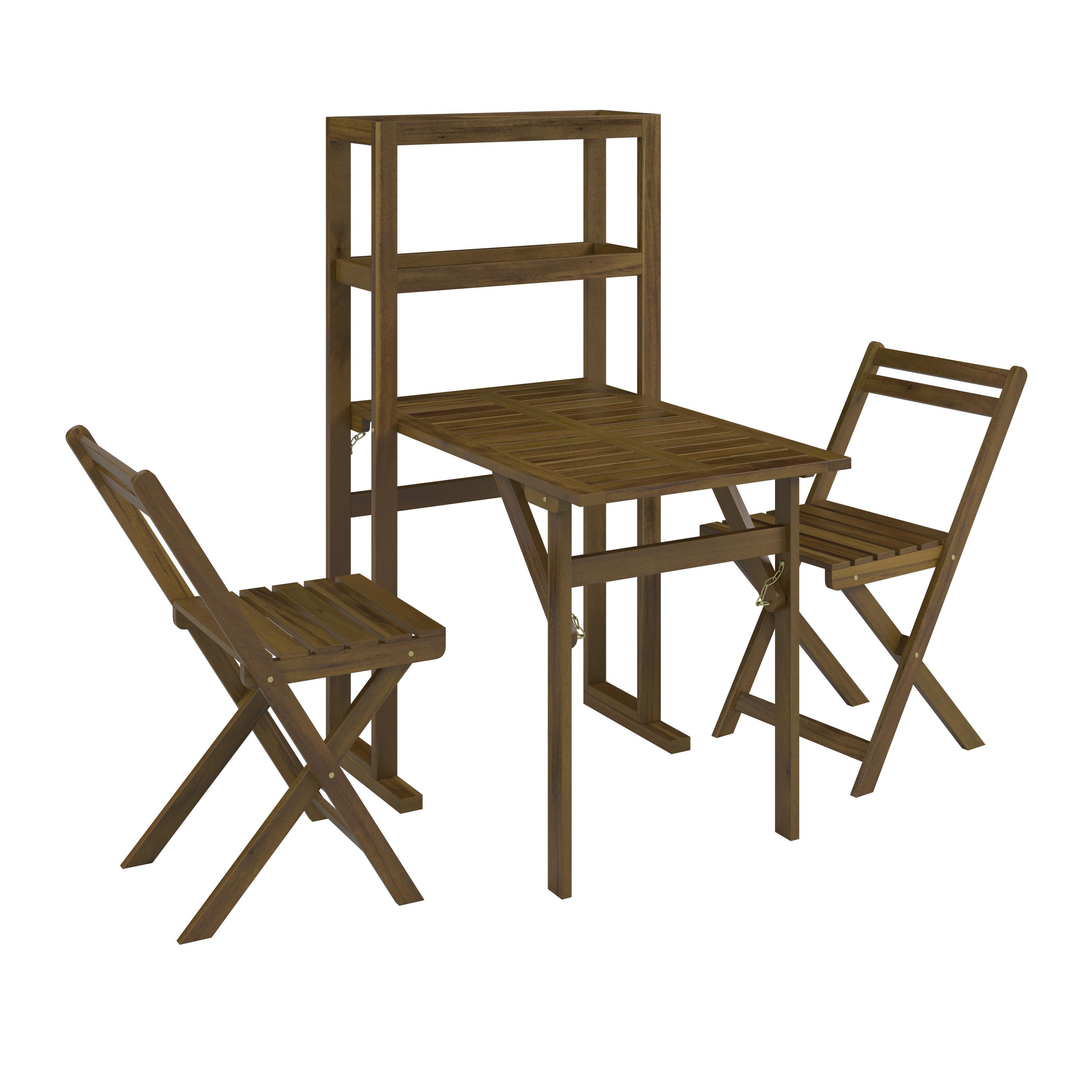 Balkonset Kiel - Akaziefarben, MODERN, Holz (65/42/131/78/85/48cm) - James Wood