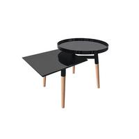 Beistelltisch Mit 2 Platten Buttler, Schwarz/bambus - Schwarz/Braun, Basics, Holz/Holzwerkstoff (49,5/77/46cm) - Kayoom