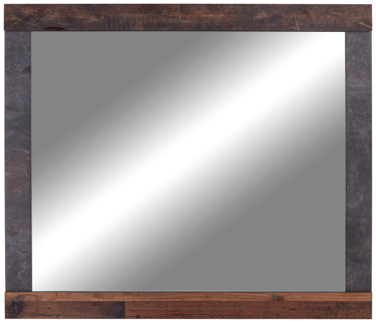 Spiegel Ontario 96x82 Cm, Old Style/betonoptik - Eichefarben/Grau, Trend, Glas/Holzwerkstoff (96/82/2,5cm) - Ondega