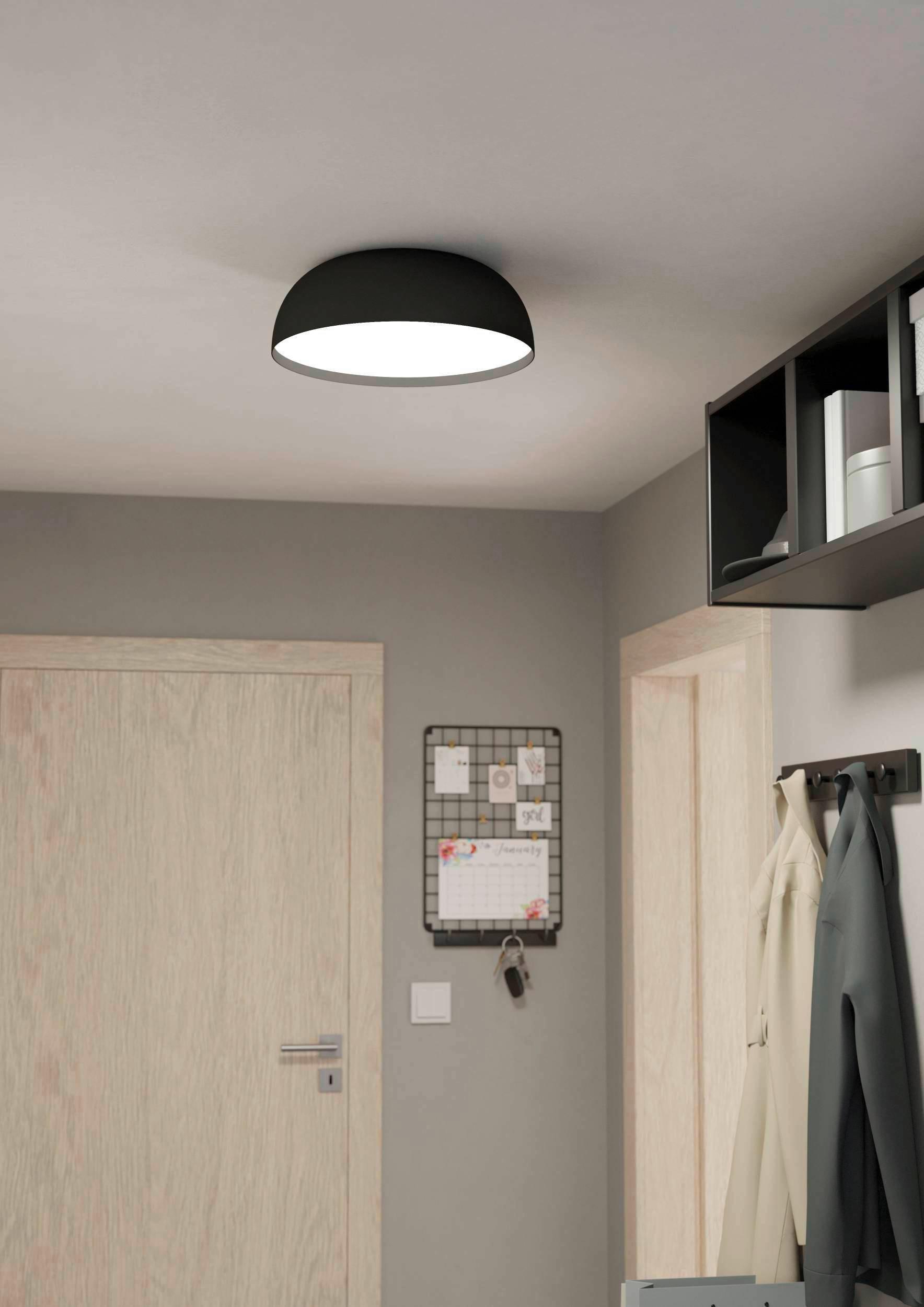 LED-Deckenleuchte Tollos-Z Ø 40 cm Farbwechsler - Schwarz/Weiß, Design, Kunststoff/Metall (40/13cm) - Eglo