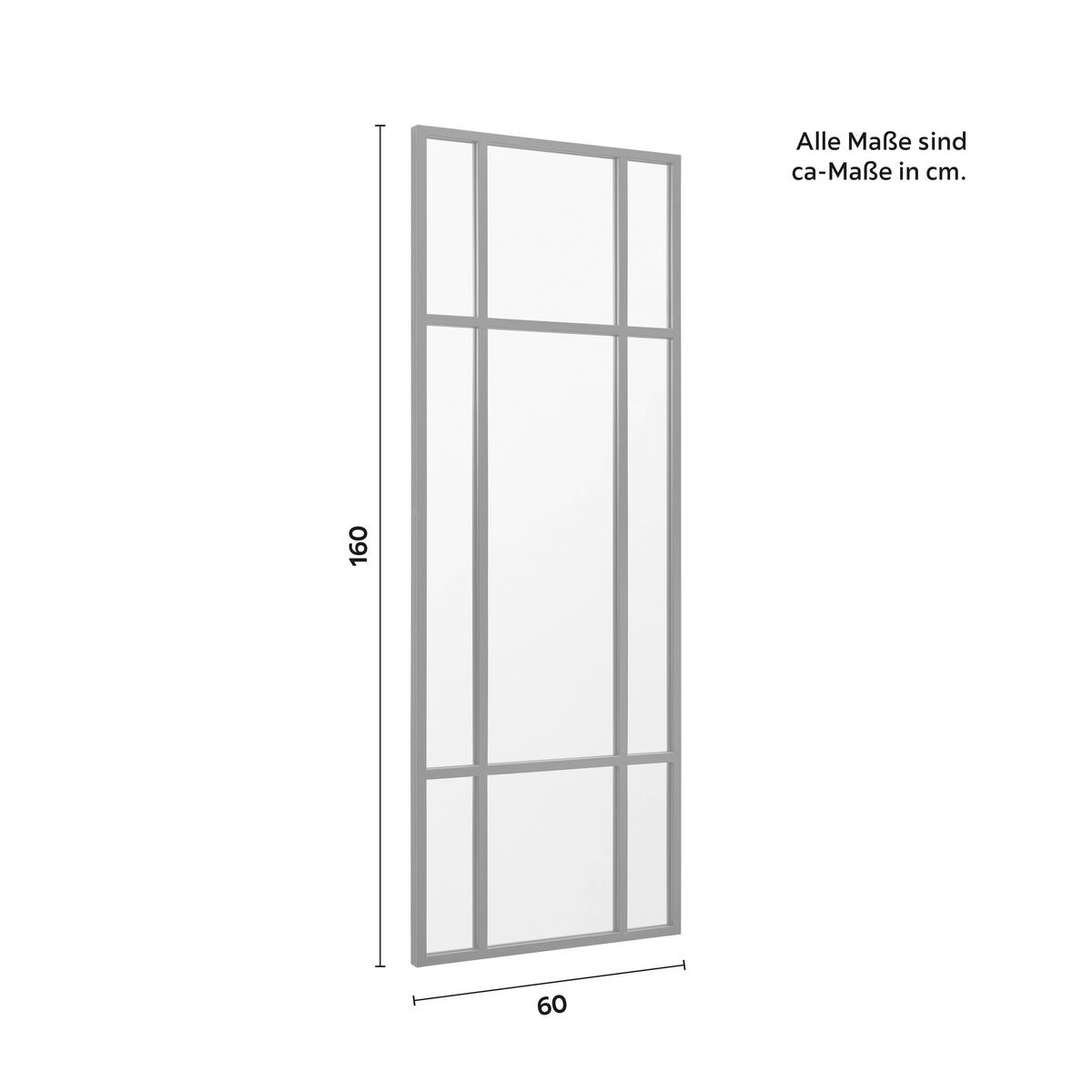 Zrkadlo JILL - čierna, Modern, kov/kompozitné drevo (60/160/3cm) - Bessagi Home