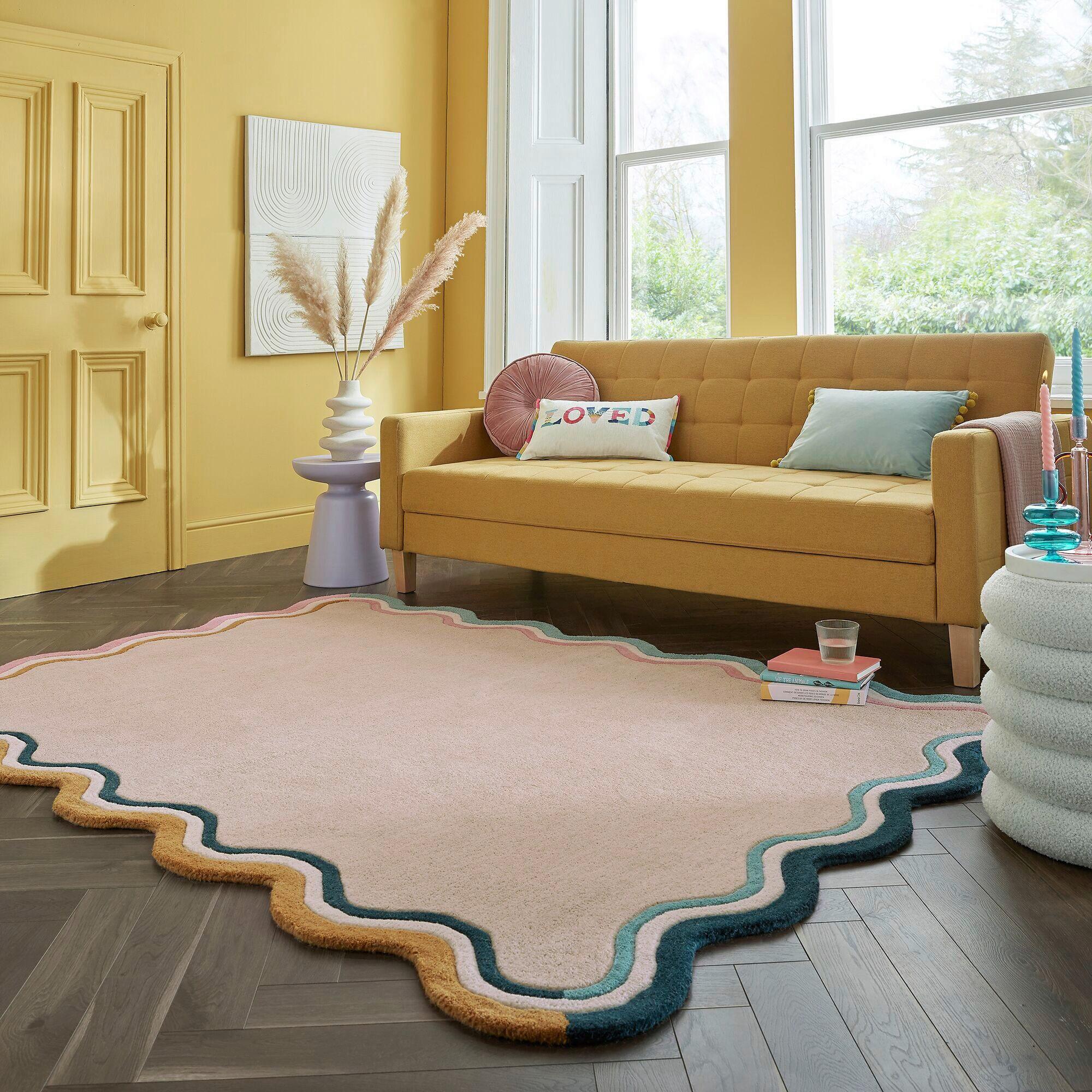 Wollteppich Leo Scallop Border M 200x290 - Multicolor, Basics, Textil (200/290cm)