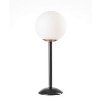 Tischleuchte Billo L: 15 cm Schwarz Goldfarben Weiß Hg - Weiß Hochglanz/Goldfarben, Basics, Kunststoff/Metall (15/15/40cm)
