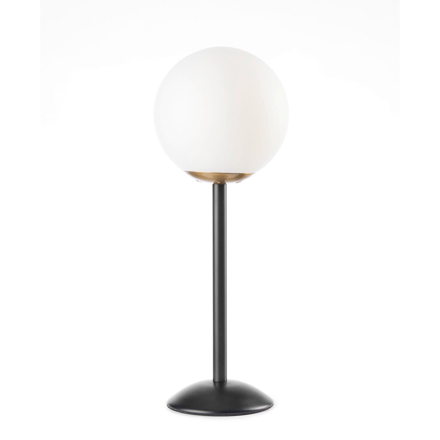 Tischleuchte Billo L: 15 cm Schwarz Goldfarben Weiß Hg