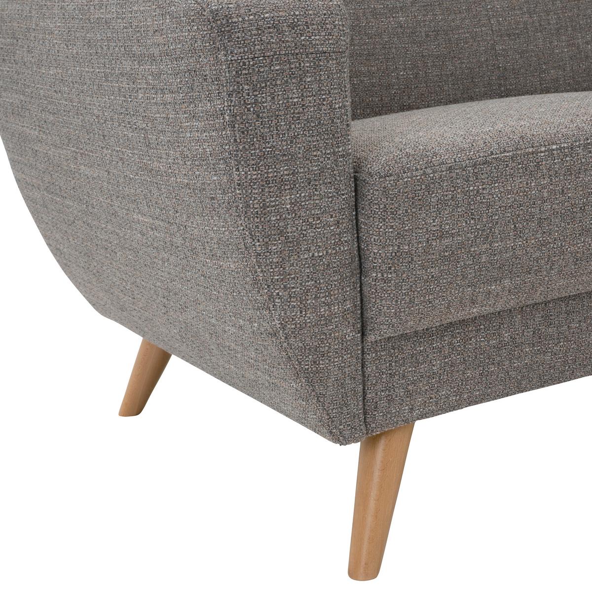 2-sitzer-sofa Jerry Rücken Echt, Grau - Naturfarben/Grau, Design, Textil (136/85/82cm) - Max Winzer