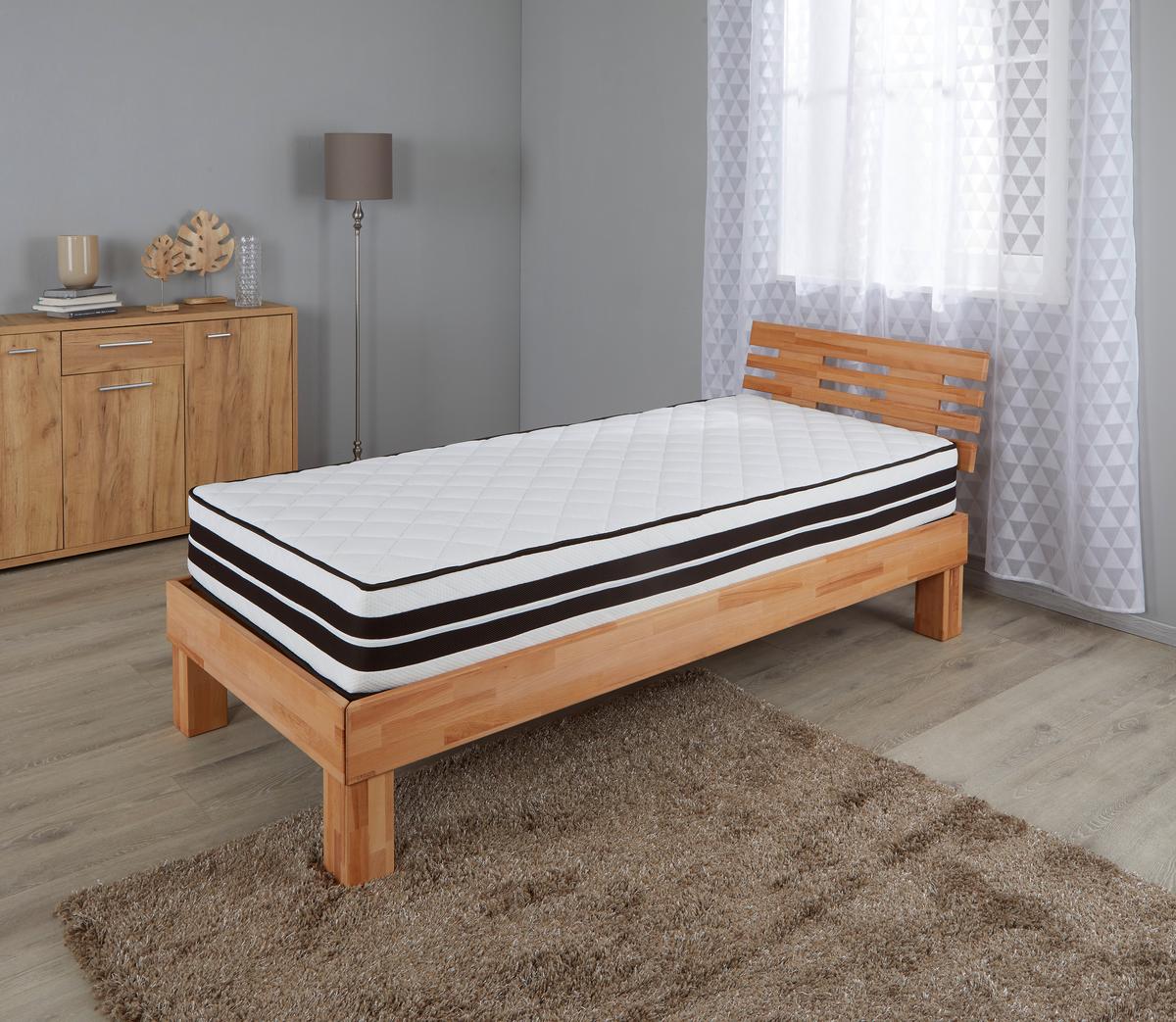 Taschenfederkernmatratze Cecile 180x200cm mittelfest - Weiß, Textil (180/200cm) - Ele
