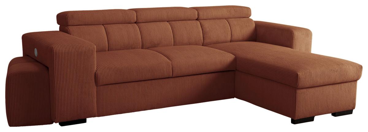 Ecksofa Sirius M terracotta, 251x165cm - Terracotta, KONVENTIONELL, Holz/Holzwerkstoff (251/165cm)