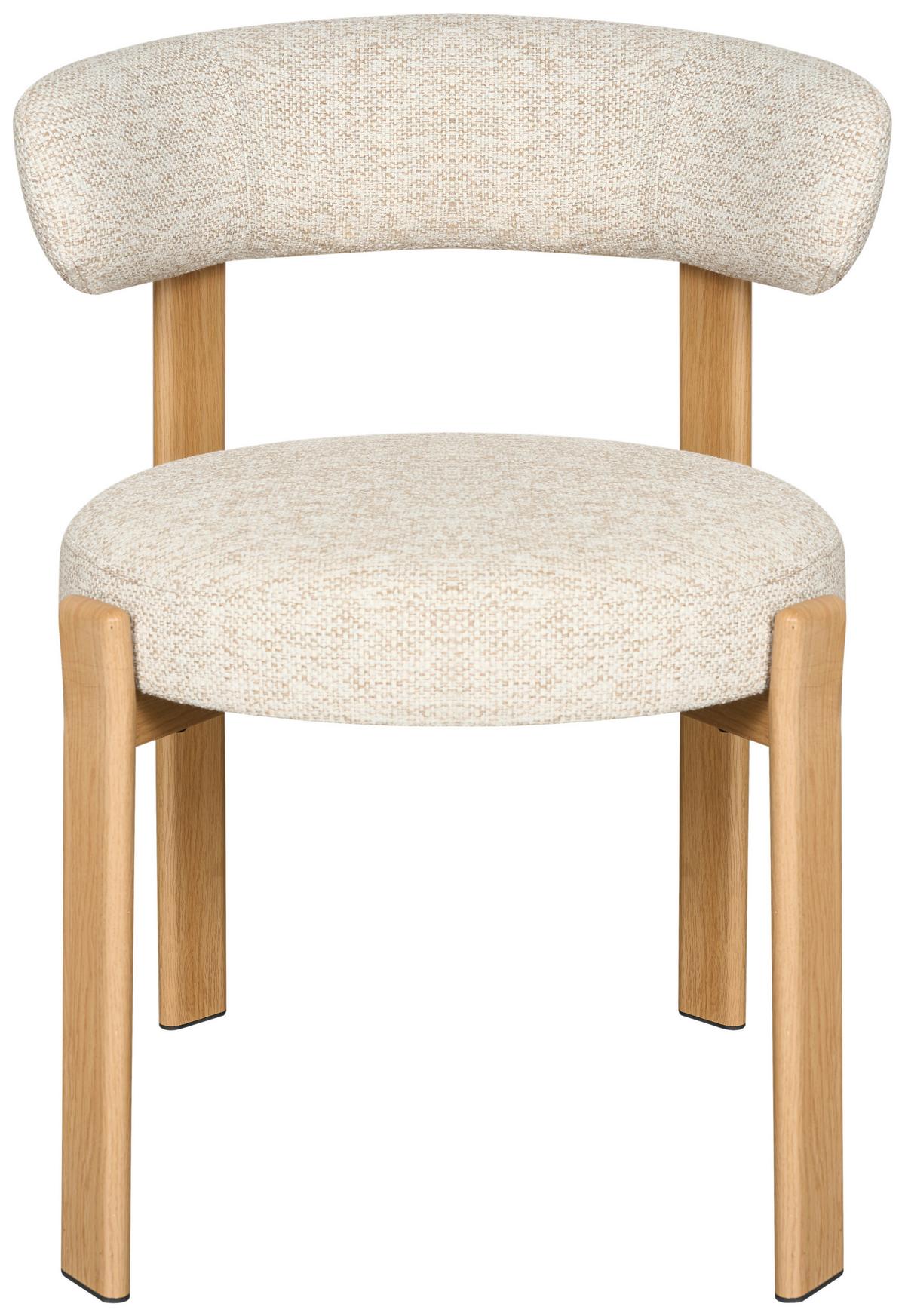 Stuhl Nantes Beige B: 55 cm - Eichefarben/Beige, MODERN, Textil/Metall (55/75/56,5cm) - Livetastic