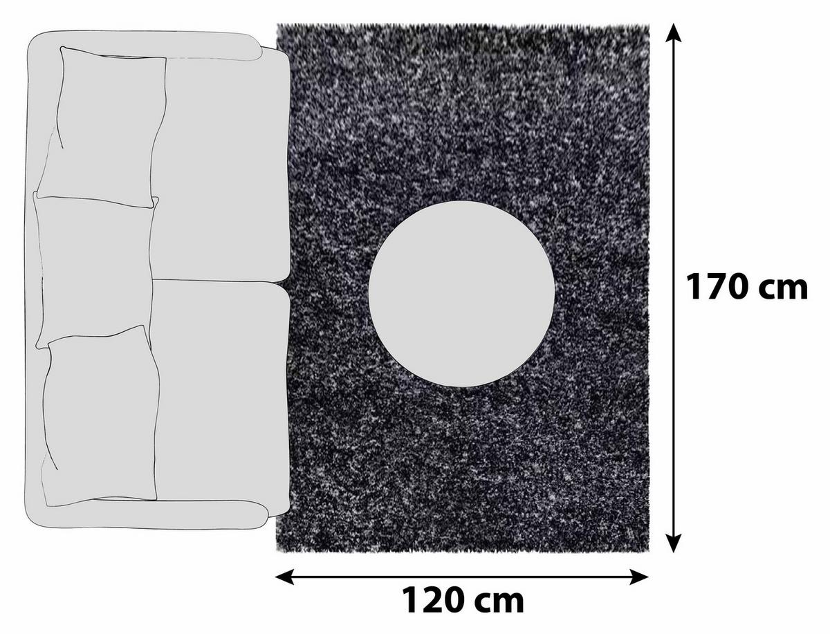 Hochflor Teppich Anthrazit Enjoy 120x170 cm - Anthrazit, KONVENTIONELL, Textil (120/170cm)