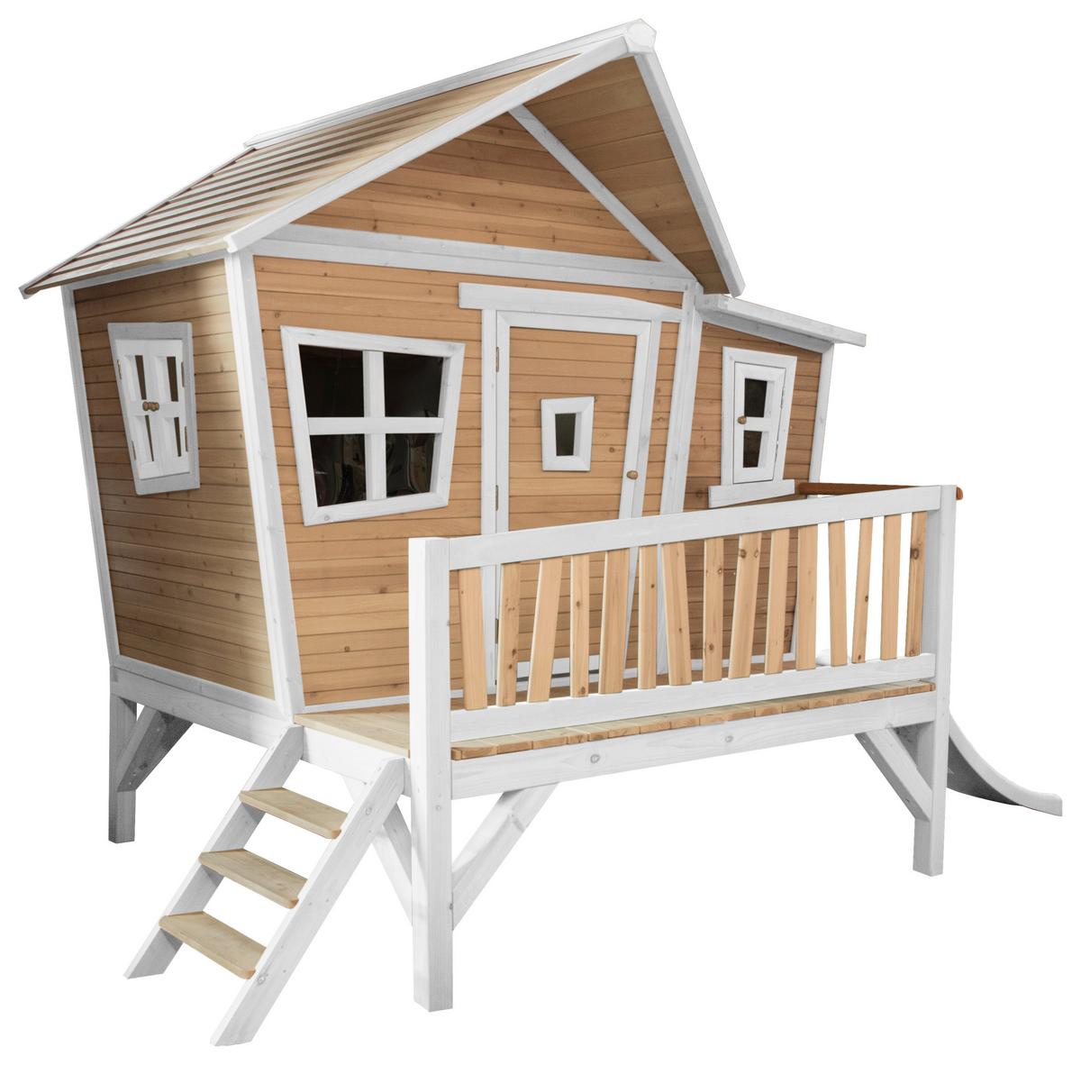Spielhaus A030.108.91 - Weiß/Braun, KONVENTIONELL, Holz/Kunststoff (123/12,8/152cm) - Ambia Garden