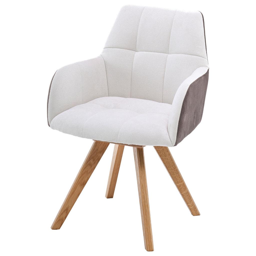 Armlehnstuhl Elke Beige Eiche Massiv, drehbar, B: 61cm