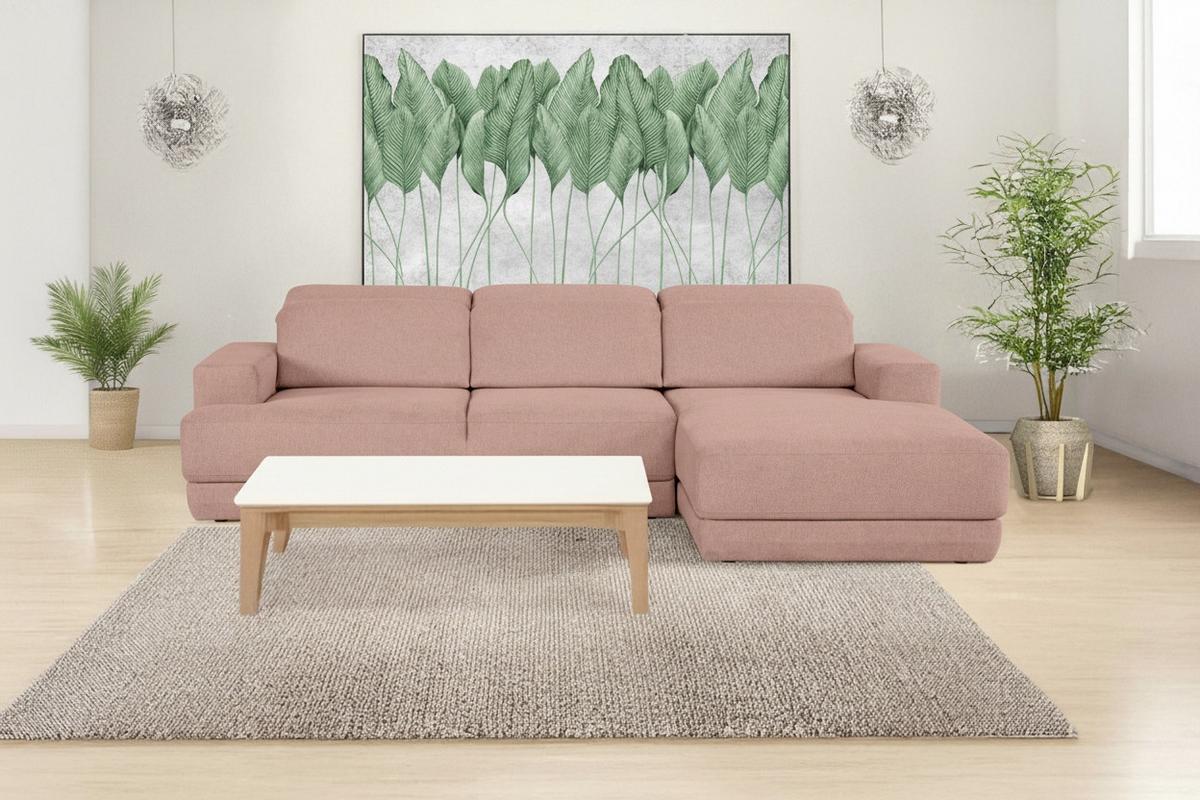 Ecksofa Frans Rosa S: 204 Cm - Schwarz/Rosa, Design, Textil (204/293cm) - MID.YOU
