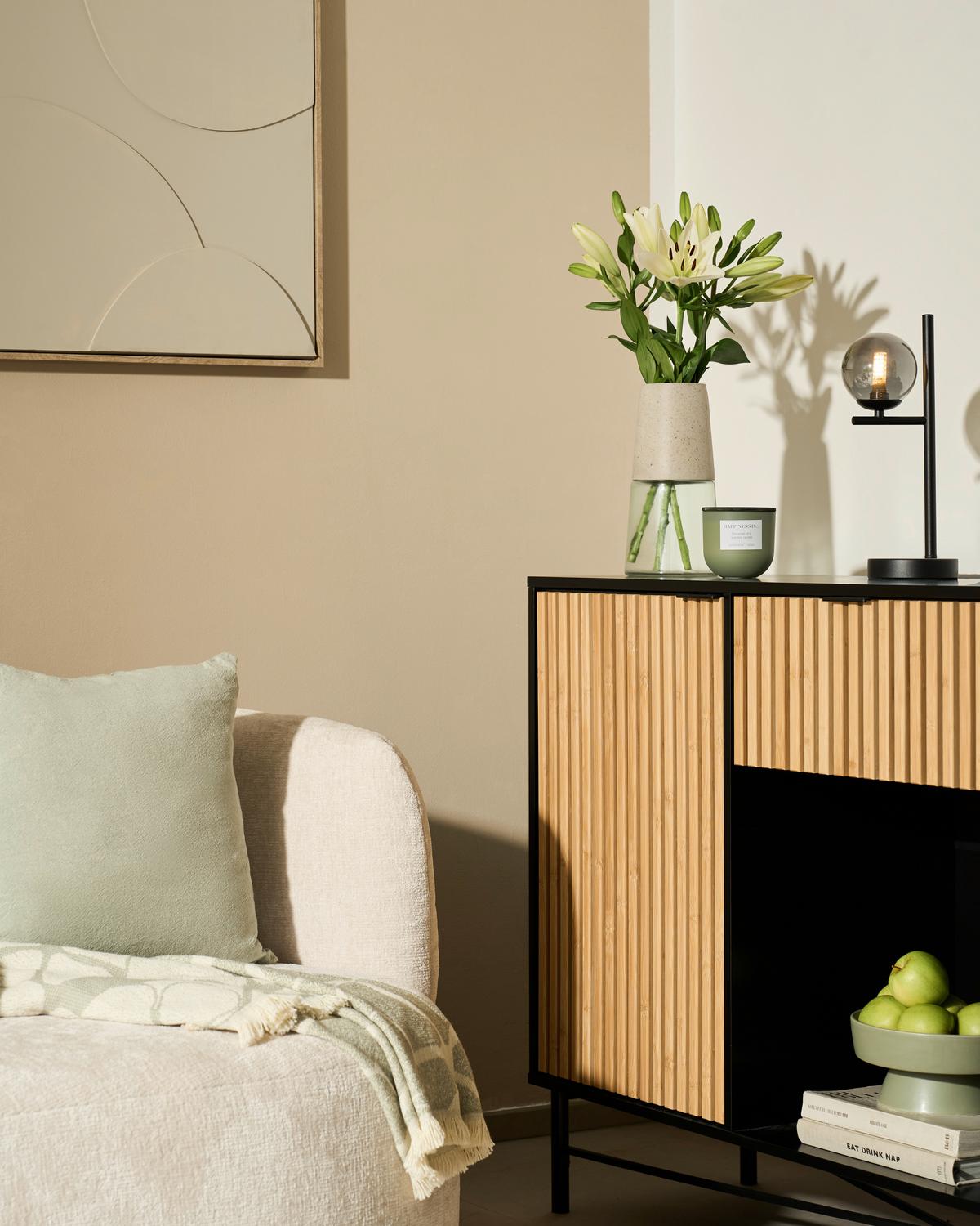 Stolná lampa LISIB, V:36,5 cm - čierna/chrómová, Romantik / Landhaus, kov/sklo (13/12/36,5cm) - Mömax