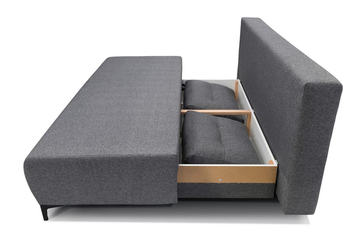 BOXSPRINGOVÁ POHOVKA VIERA - černá/tmavě šedá, Moderní, kov/textil (201/100/105cm)