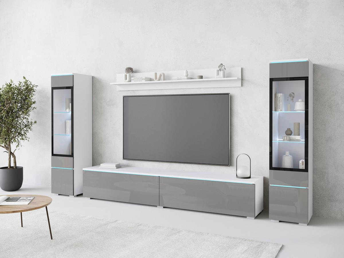 OBÝVACÍ STĚNA VERA II - bílá/šedá, Trend, kompozitní dřevo/plast (240/130/33cm)