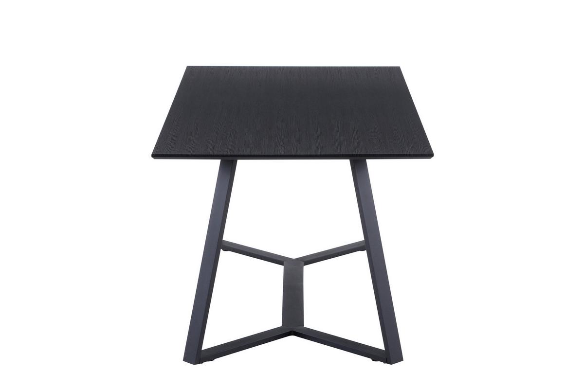 Esstisch Schwarz, Dunkelgrau L: 180cm - Dunkelgrau/Schwarz, Design, Holzwerkstoff/Metall (180/90/75cm) - Livetastic