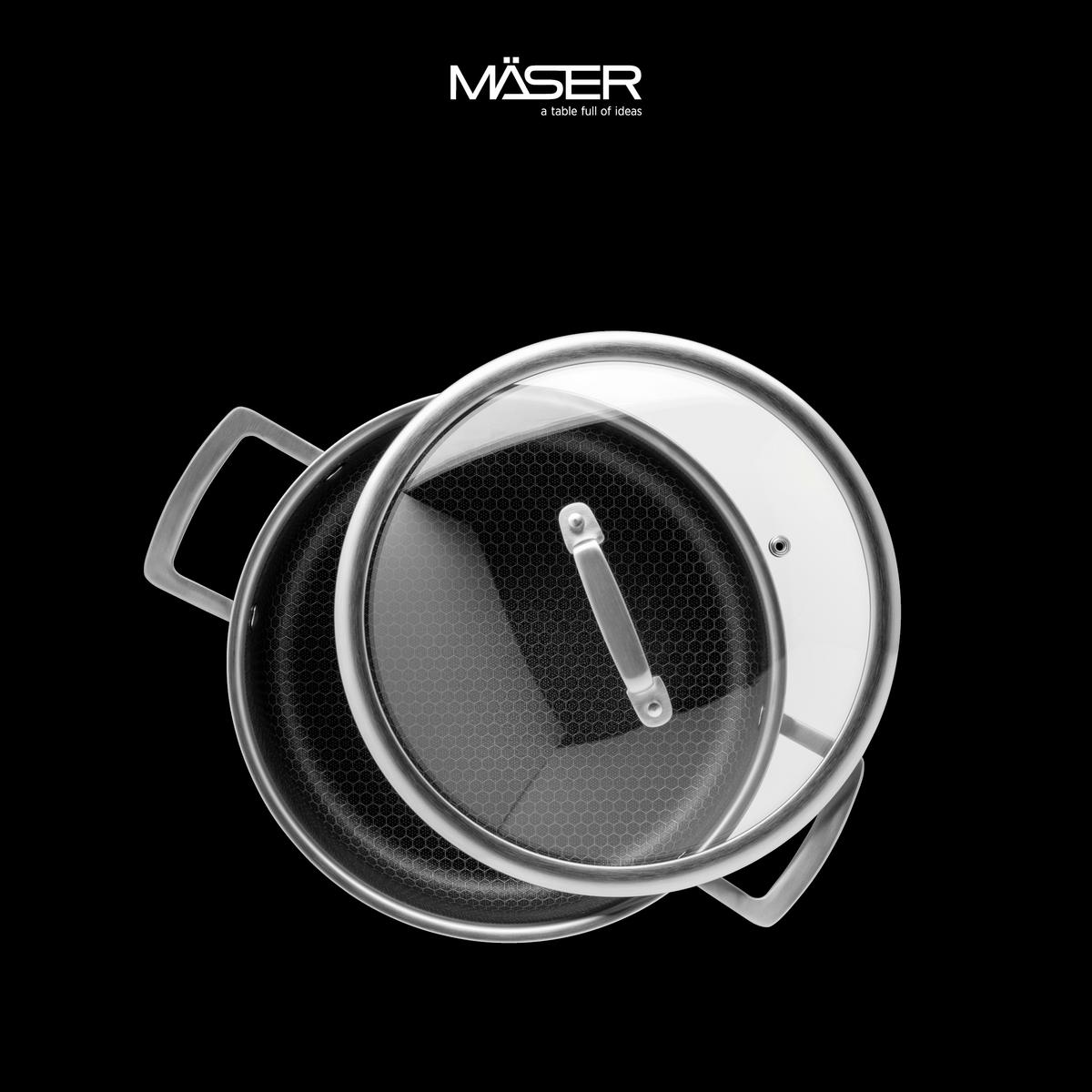 Kochtopf 2,8L Edelstahl - Silberfarben/Schwarz, Basics, Metall (20/15cm) - Mäser