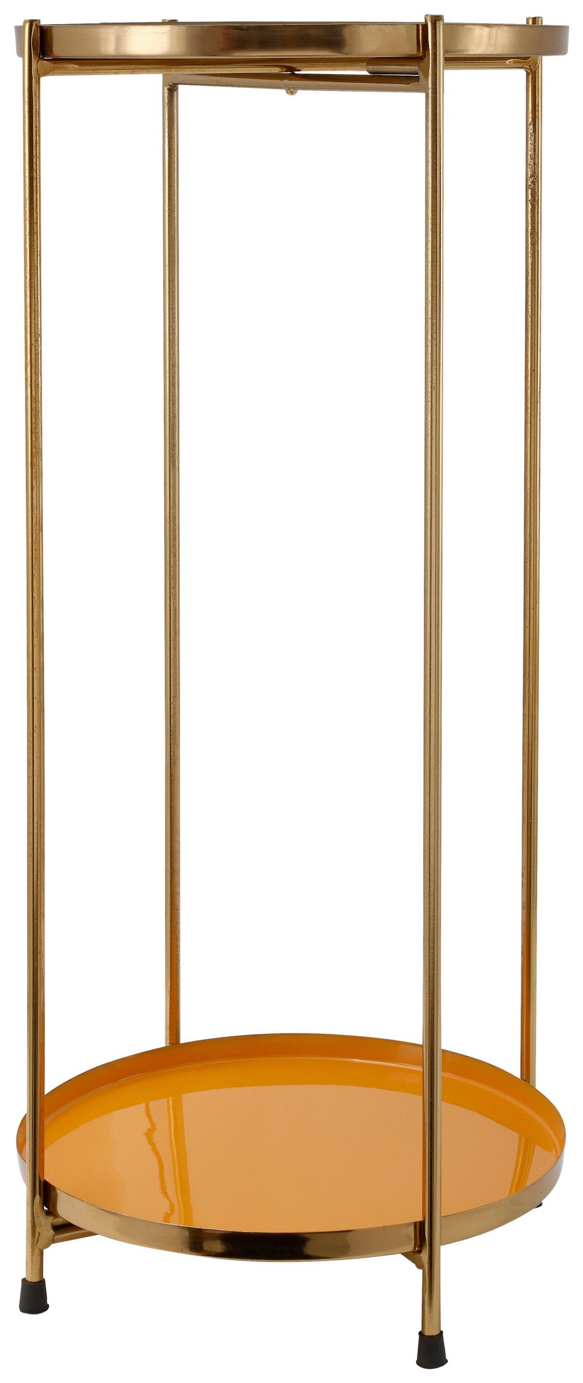 Beistelltisch Art Deco 1025 Goldfarben B: 25 cm - Goldfarben, Design, Metall (25/25/60cm) - Kayoom