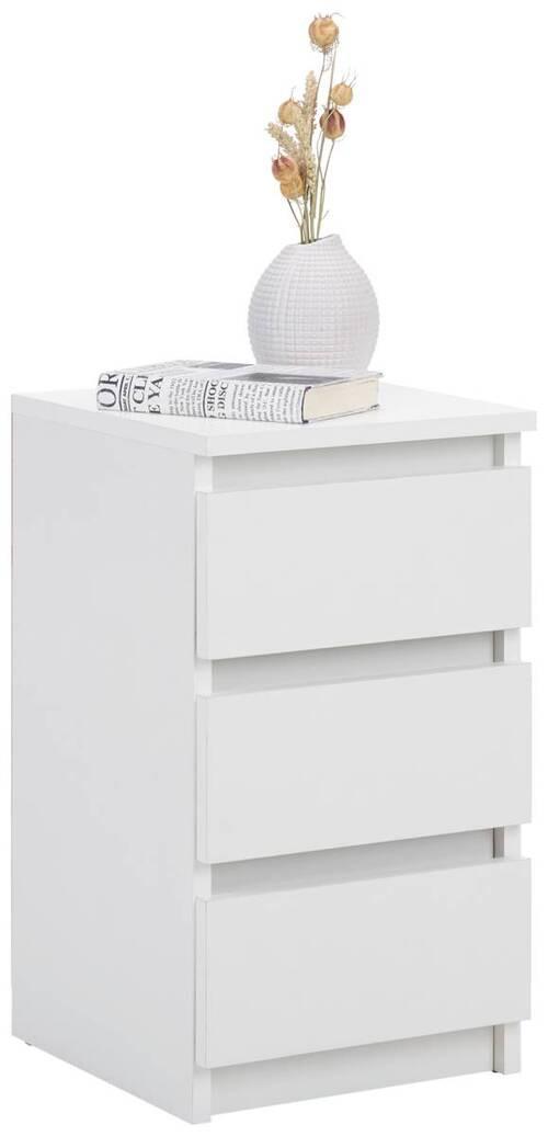 Nachtkästchen Weiß H: 55 cm Ella - Weiß, KONVENTIONELL, Holzwerkstoff (30/55/31cm)