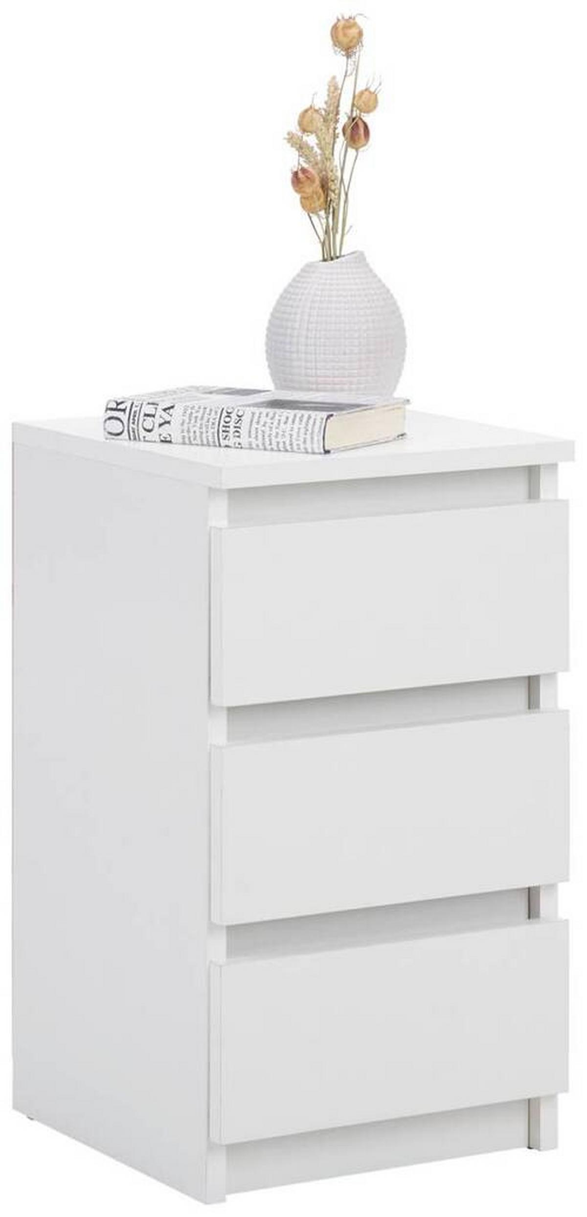 Nachtkästchen Weiß H: 55 cm Ella - Weiß, KONVENTIONELL, Holzwerkstoff (30/55/31cm)