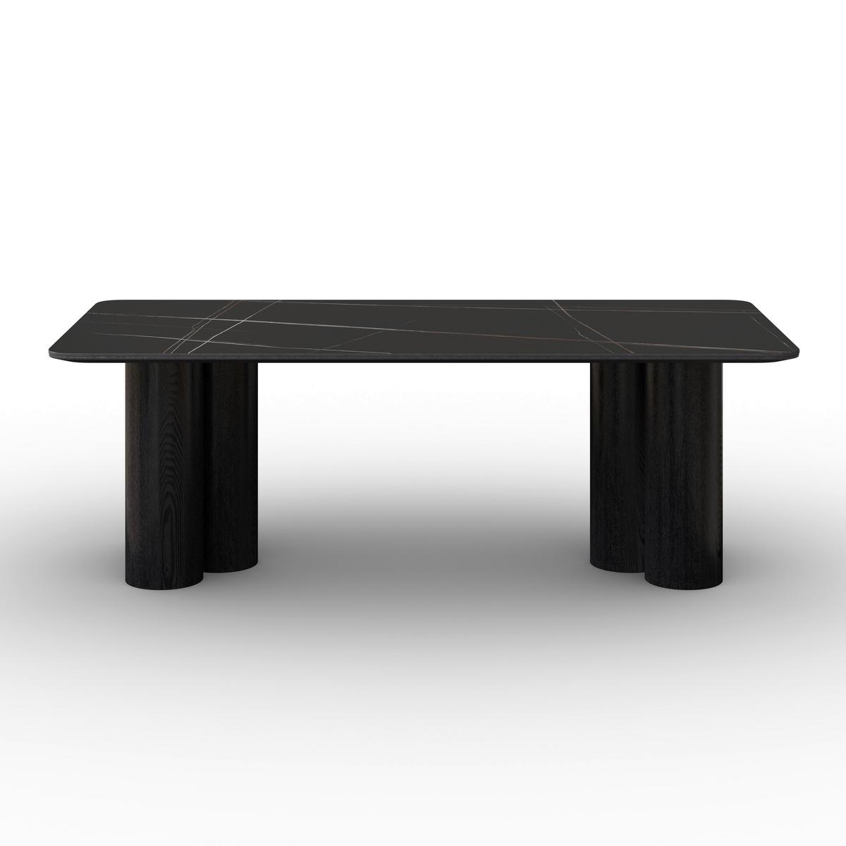 Jídelní stůl Kiano, š: 220 cm - černá, Moderní, dřevo/kompozitní dřevo (220/76/105cm) - Bessagi Home