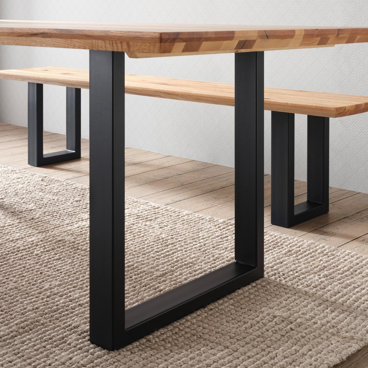 JÍDELNÍ STŮL PALAIS - černá/barvy dubu, Moderní, kov/dřevo (160/90/77cm) - Premium Living