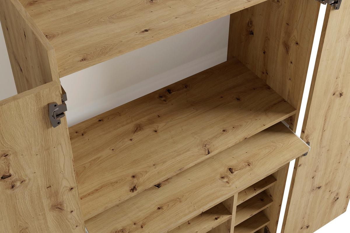 Sekretär Janne - Schwarz/Eiche Artisan, MODERN, Holzwerkstoff (80/40/141cm) - MID.YOU