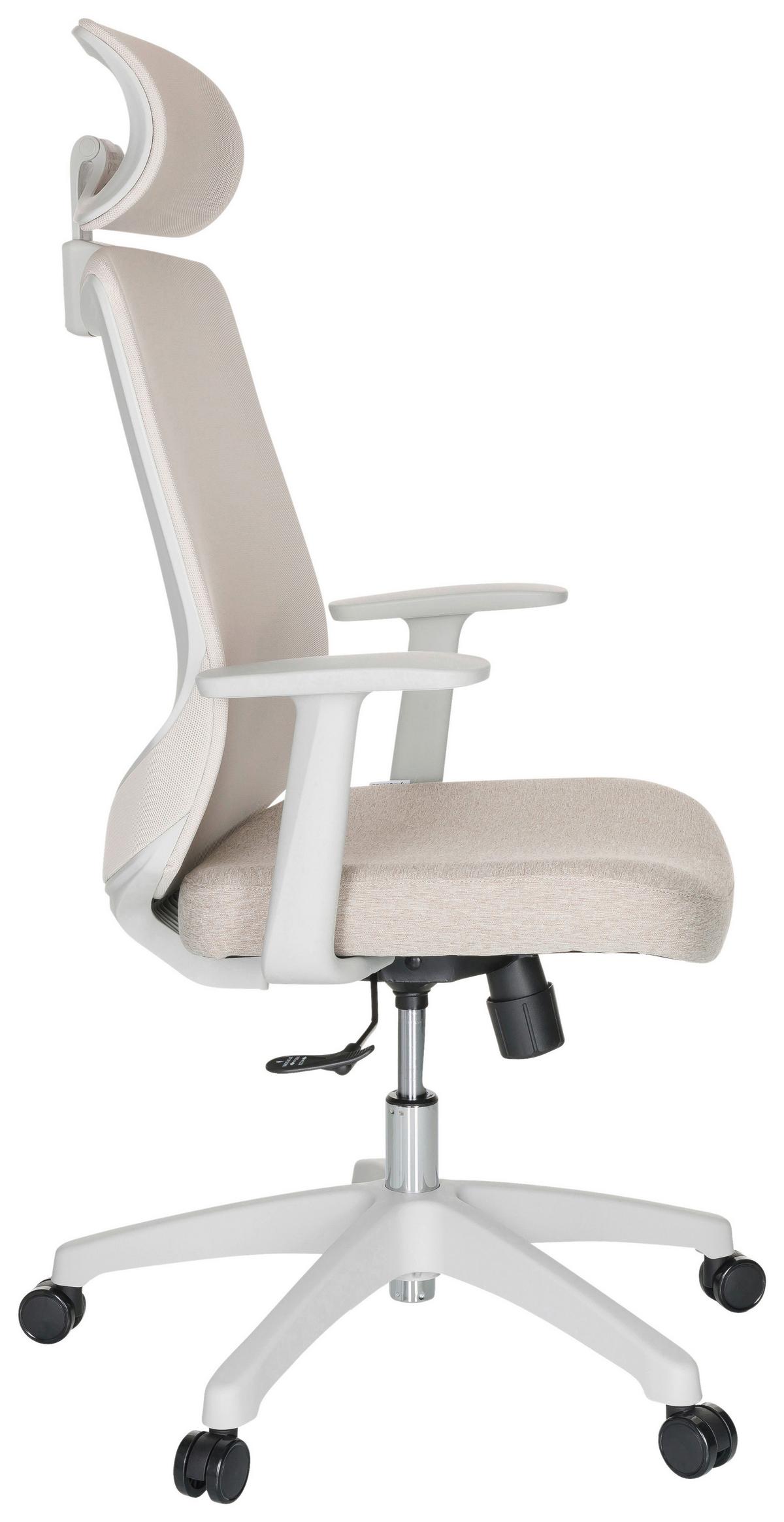 Bürostuhl Mikeo Hellgau/ Beige Bis 120 Kg - Beige/Hellgrau, Basics, Kunststoff/Textil (69/115/68cm) - MID.YOU