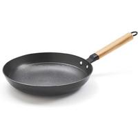 Gusseisenpfanne Qulinart Gusseisen, Eiche, Ø: 24cm - Schwarz, Basics, Holz/Metall (24/12,5/12,5cm)