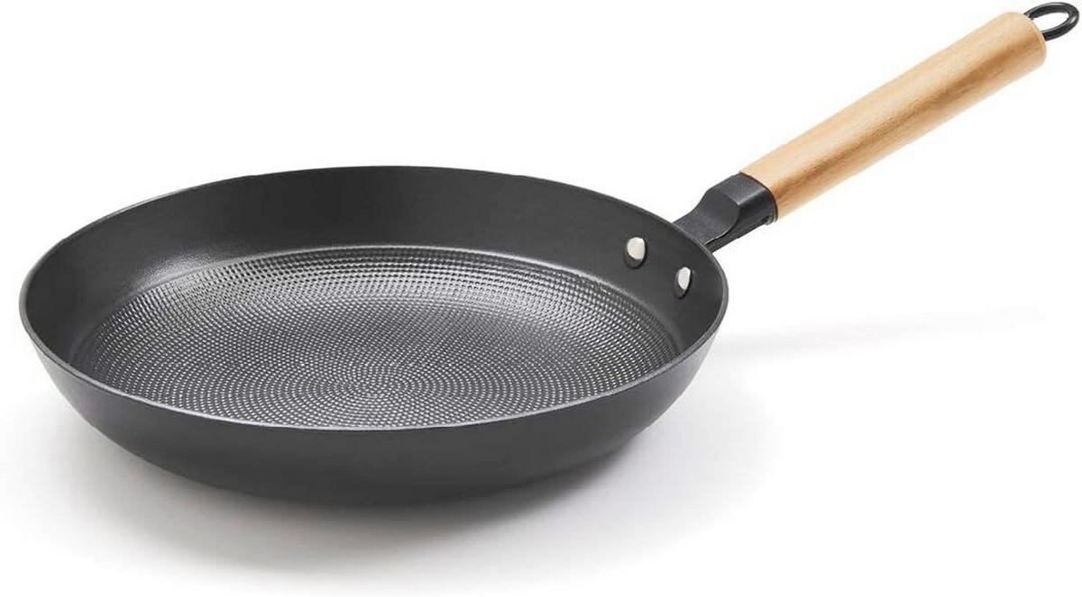 Gusseisenpfanne Qulinart Gusseisen, Eiche, Ø: 24cm - Schwarz, Basics, Holz/Metall (24/12,5/12,5cm)