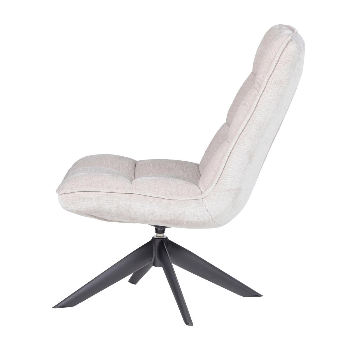 SESSEL Jouke Naturfarben B: 70cm - Schwarz/Naturfarben, MODERN, Textil/Metall (70/97/85cm) - Livetastic