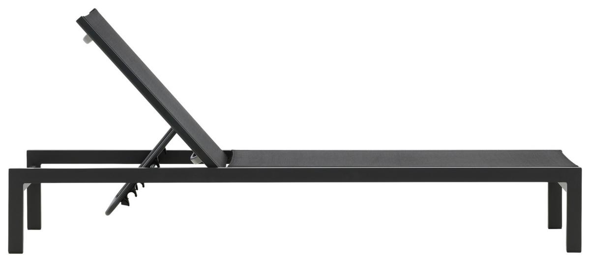 Sonnenliege Copacabana Aluminium - Schwarz, KONVENTIONELL, Metall (60/30/195cm) - Gardenson