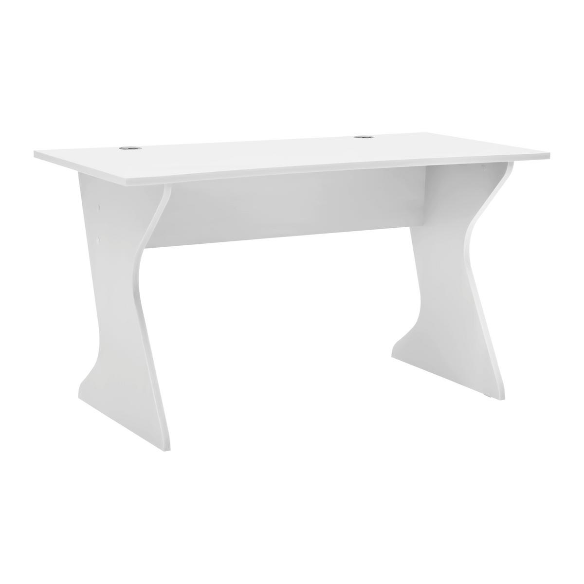 Písací stôl UTAPAU - biela, Modern, kompozitné drevo (140/76,2/65cm) - Mömax