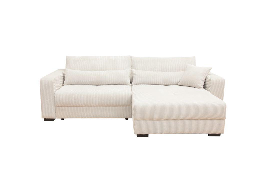 Rohová sedačka ALEX, obojstranná, biely menčester - čierna/biela, Modern, textil (265/170cm)