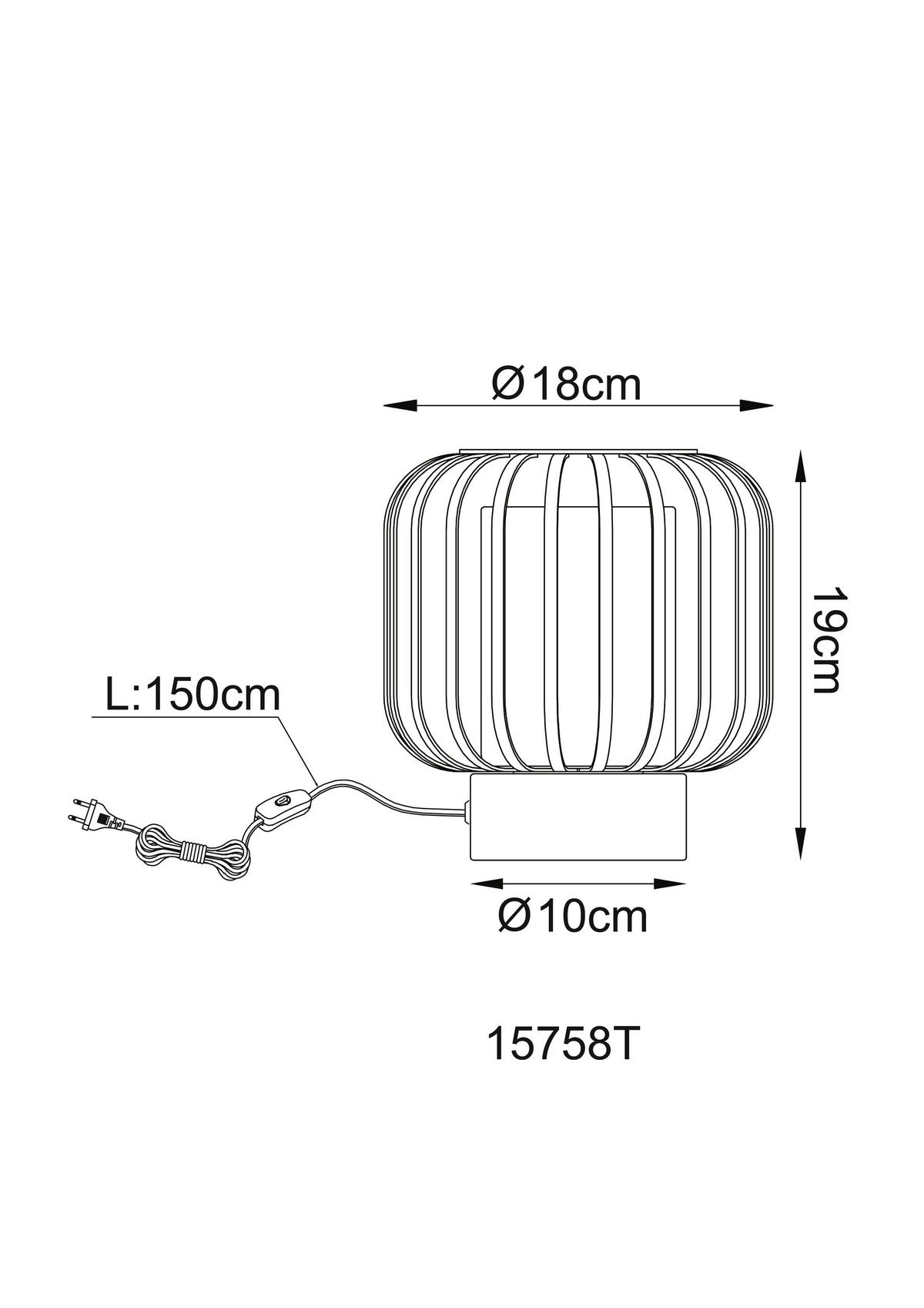 Tischleuchte Alfred Grau Klar Sandfarben D: 18 Cm - Sandfarben/Klar, Design, Glas/Textil (18/19cm) - Globo