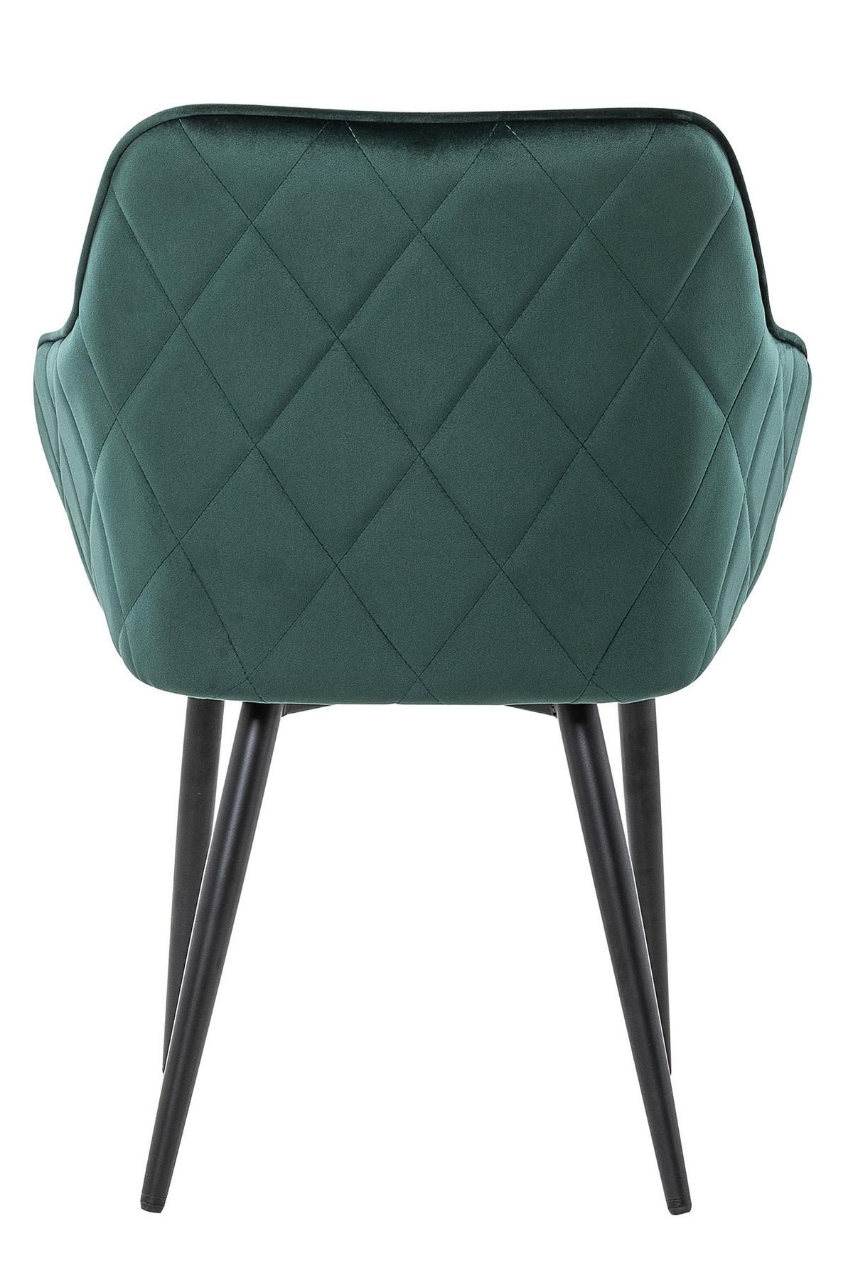 Armlehnstuhl Waldgrün B: 61cm - Waldgrün/Schwarz, MODERN, Textil/Metall (61/85/60cm) - Livetastic