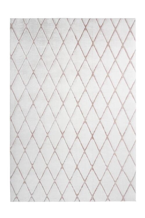 Hochflor Teppich Weiß/Rosa Vivica 160x230 cm - Weiß, Design, Textil (160/230cm) - Kayoom
