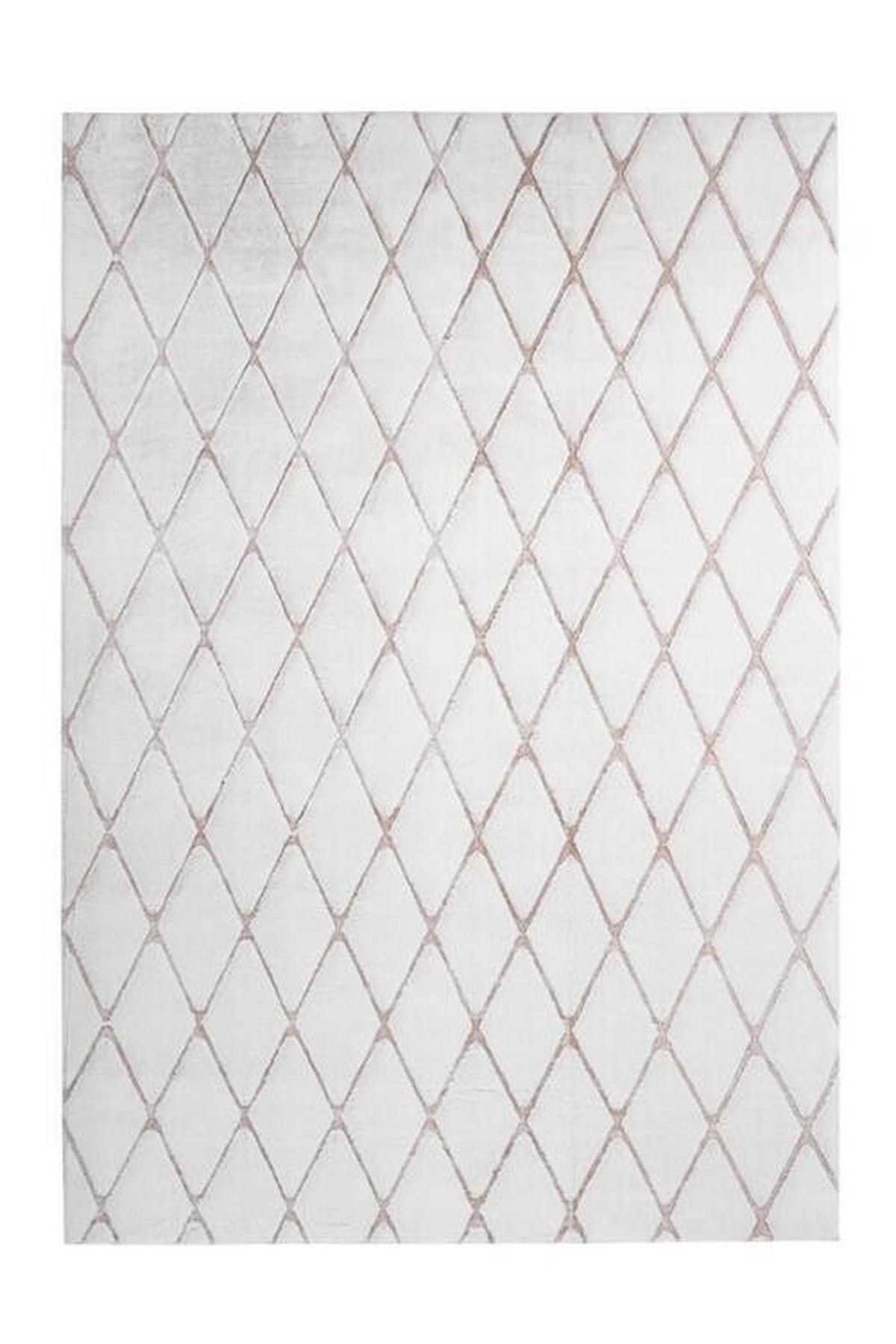 Hochflor Teppich Weiß/Rosa Vivica 160x230 cm - Weiß, Design, Textil (160/230cm) - Kayoom