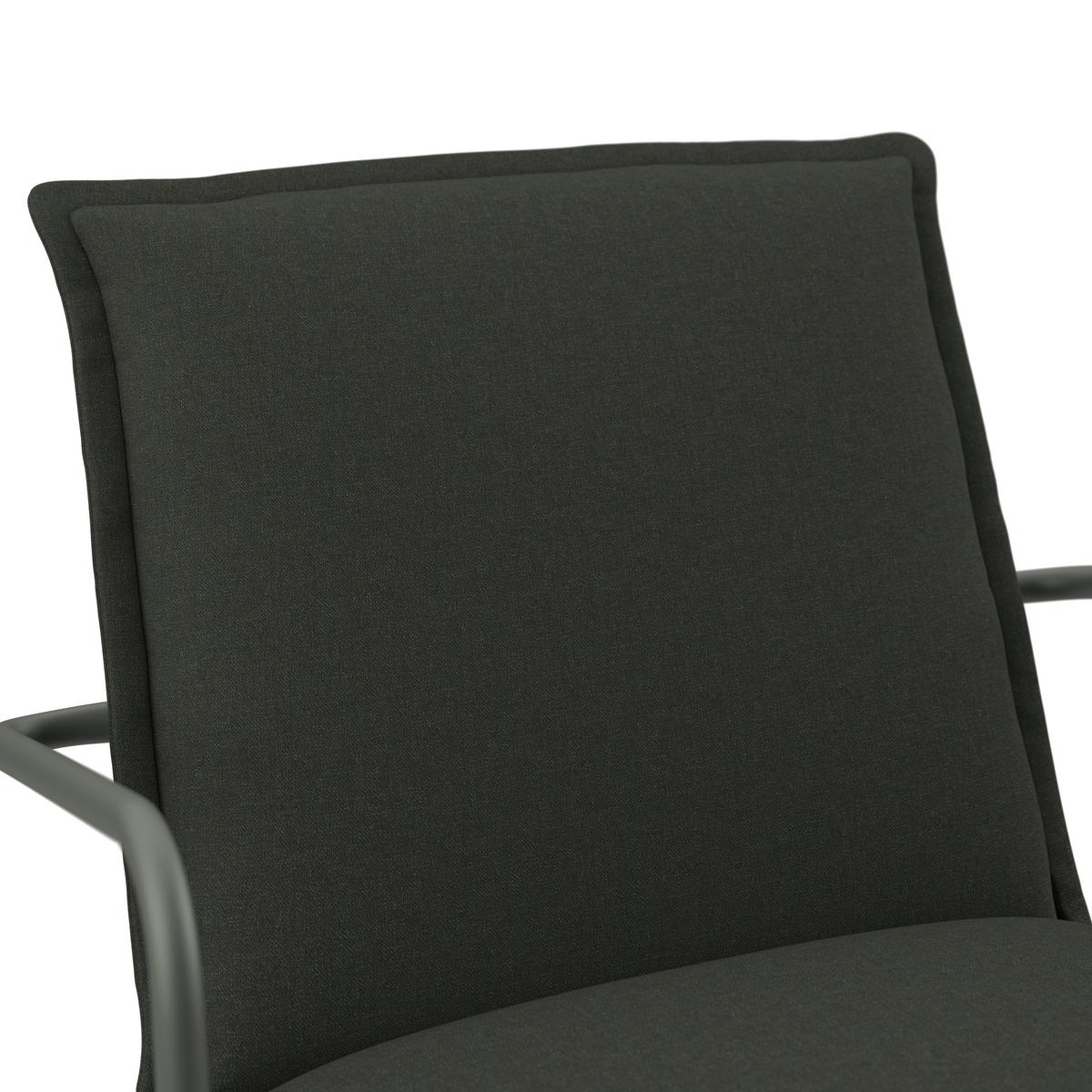 Loungegarnitur Kiel - Hellgrau/Schwarz, MODERN, Textil/Stein (141/78.5/71cm) - Beldano