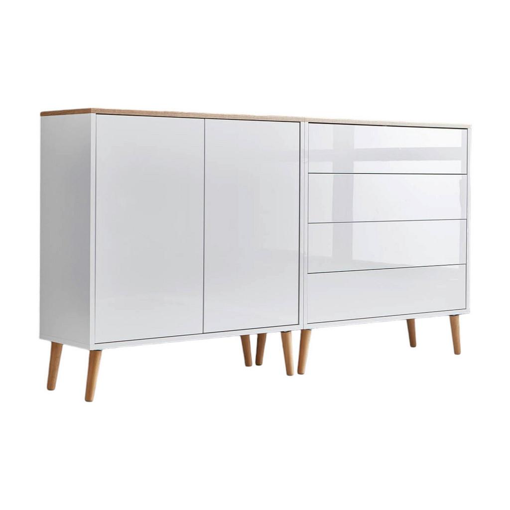 SIDEBOARD Mailand3 B:158cm Weiß/Eiche